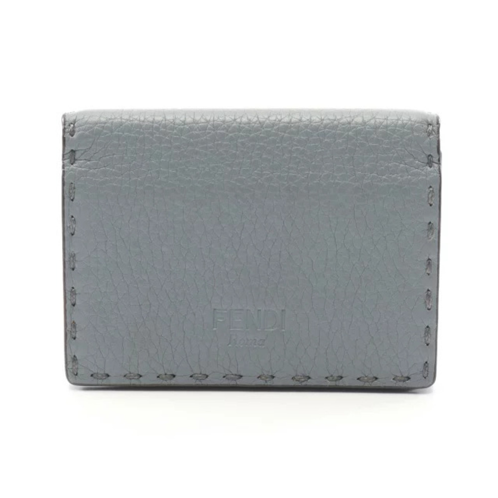 Fendi Selleria Card Case Wallet Leather Accessory Blue